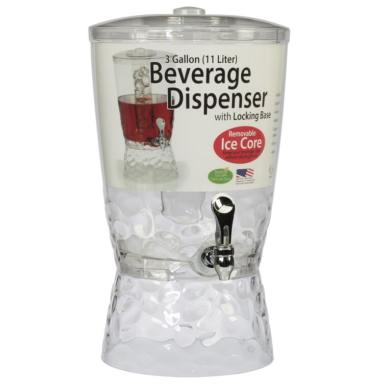 3L Beverage Dispenser with Ice core for hot and Cold Drinks Drink Dispenser