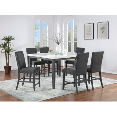 Modern Marble Square 54 L x 54 W Dining Set