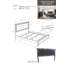 Ensemble de chambre avec très grand lit 6 pièces avec lit tapissier, commode, miroir, commode et 2 tables de chevet gris anthracite-824221344