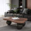 Table basse de 40 pouces en forme de nuage avec 3 pieds sphériques pour le salon (y compris la table basse, sans les chaises)-774870689-774870692-774870694