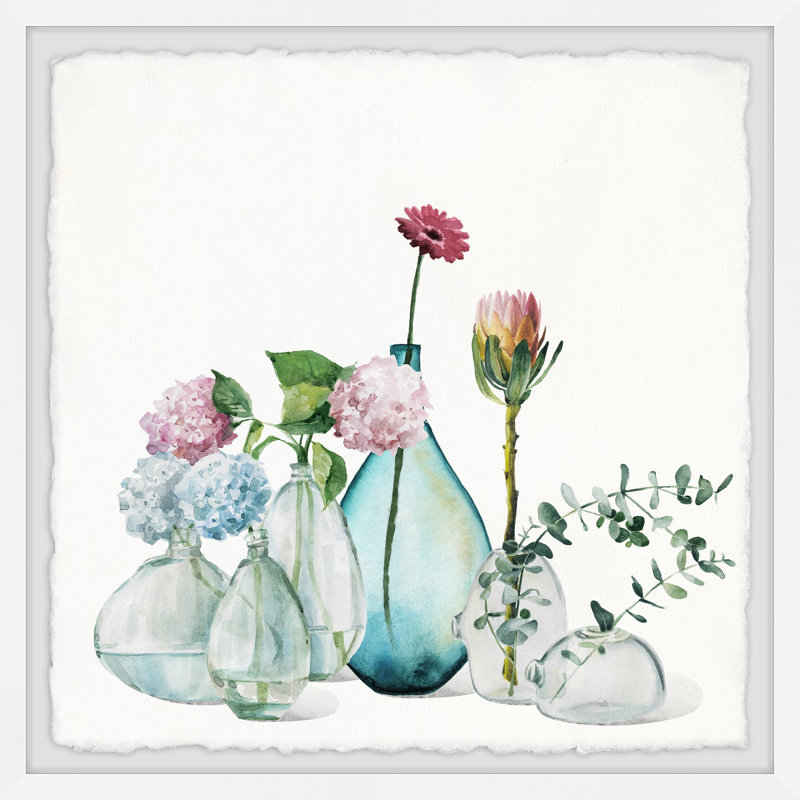 " Carnations On Gray Bottles " by Parvez Taj 2 - Pieces, 24" W x 24" H