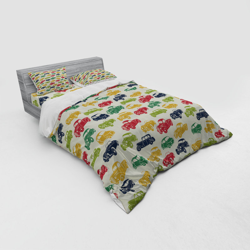 Ensemble de housse de couette cars, Housse de couette grand + 3 pièces supplémentair