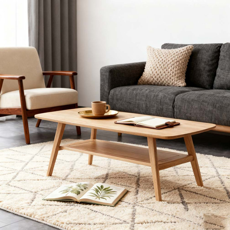 Tables en bois massif, H 17,32 po x L 39,37 po x l 19,69 po, Chêne
