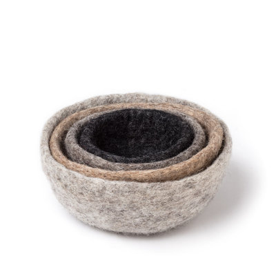 Hemanth Handmade Wool Felt Decorative Bowl 4