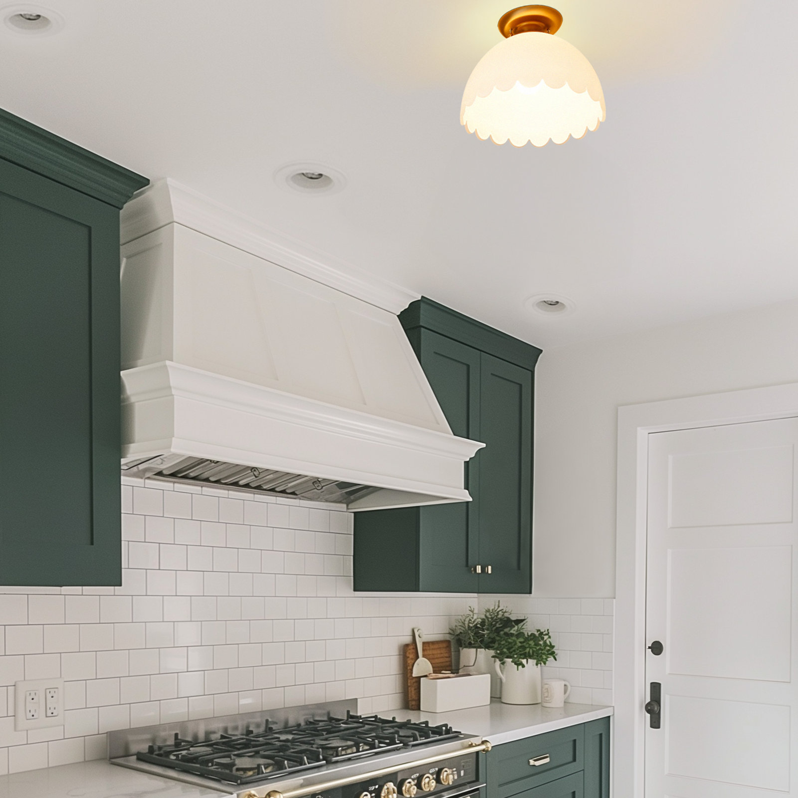 Filomela Single Light Glass Semi Flush Mount, Brushed Champagne Bronze