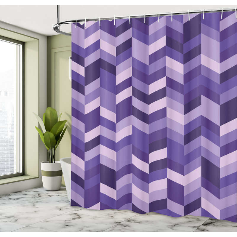 Ensemble de rideau de douche + crochets, H 70 po x l 69 po, Bleu violet