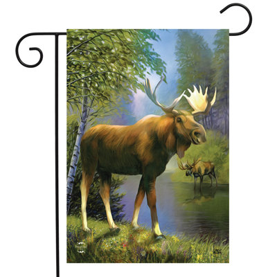 Wild Moose Summer Garden Flag