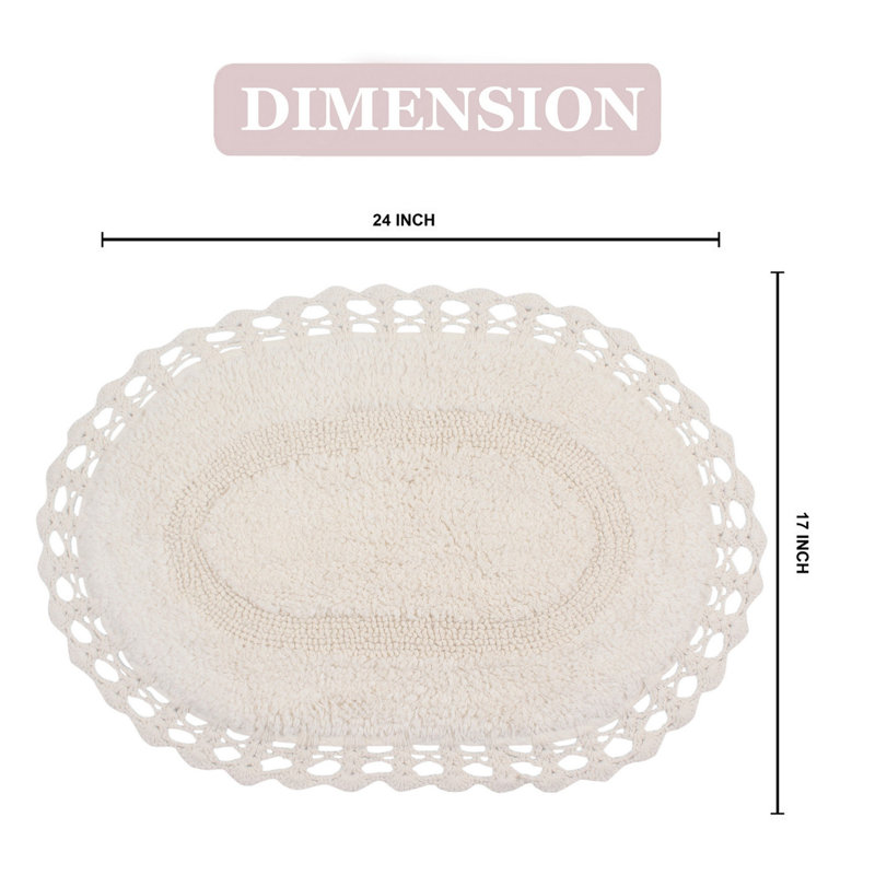 Soft Bath Rug, 17" W x 24" L, Ivory