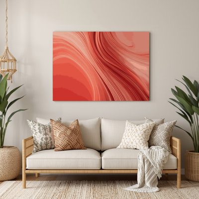 Gradient abstrait 3, art mural en métal rouge