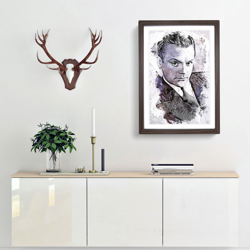 James Cagney in Abstract - Framed Print, Walnut Framed, 87cm H x 62cm W x 2cm D