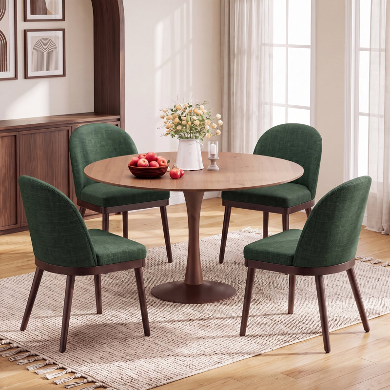 Chaises de salle à manger rembourrées, 4, Vert
