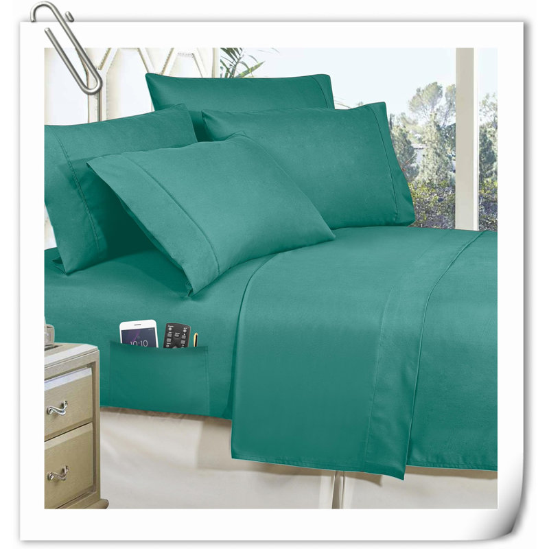 Ensemble de courtepointe en microfibre / polyester Quilts, Courtepointe très grand + 7 pièces supplémentai, Bleu sarcelle