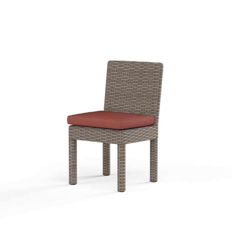 Chaise de patio avec coussin Nassau, Toile Henna Sunbrella®, Brun clair