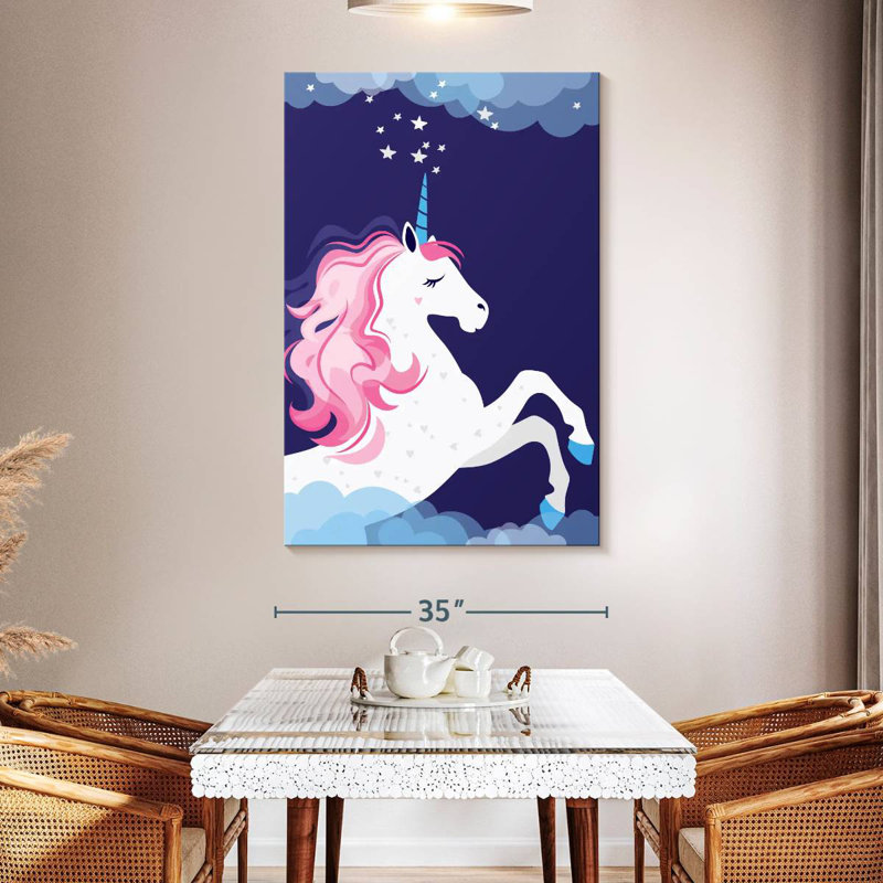 Ashelle, licorne dans l'espace, H 51 po x l 34 po
