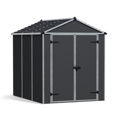 Palram - Canopia Rubicon 6 ft. W x 7.5 ft. D Weather-Resistant Polycarbonate Outdoor Storage Shed for Garden, Backyard & Tools