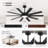 Markku 60'' 10-Blade Ceiling Fan with Light and Remote,DC Motor, 6''/12'' Downrods,3 LED Colors-1899541907-1900476671