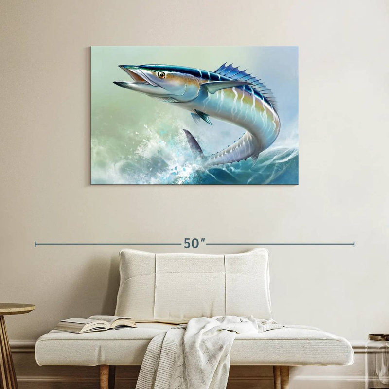 Brampt Wahoo Fish On Waves, 26" H x 39" W