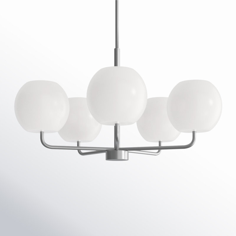 Lustre à 5 lumières Jorund, Nickel brossé, Non