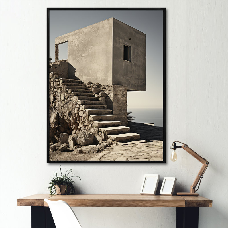 Harmonie des éléments, minimalisme, paysage, H 40 po x l 30 po x P 1,5 po, Cadre flottant noir