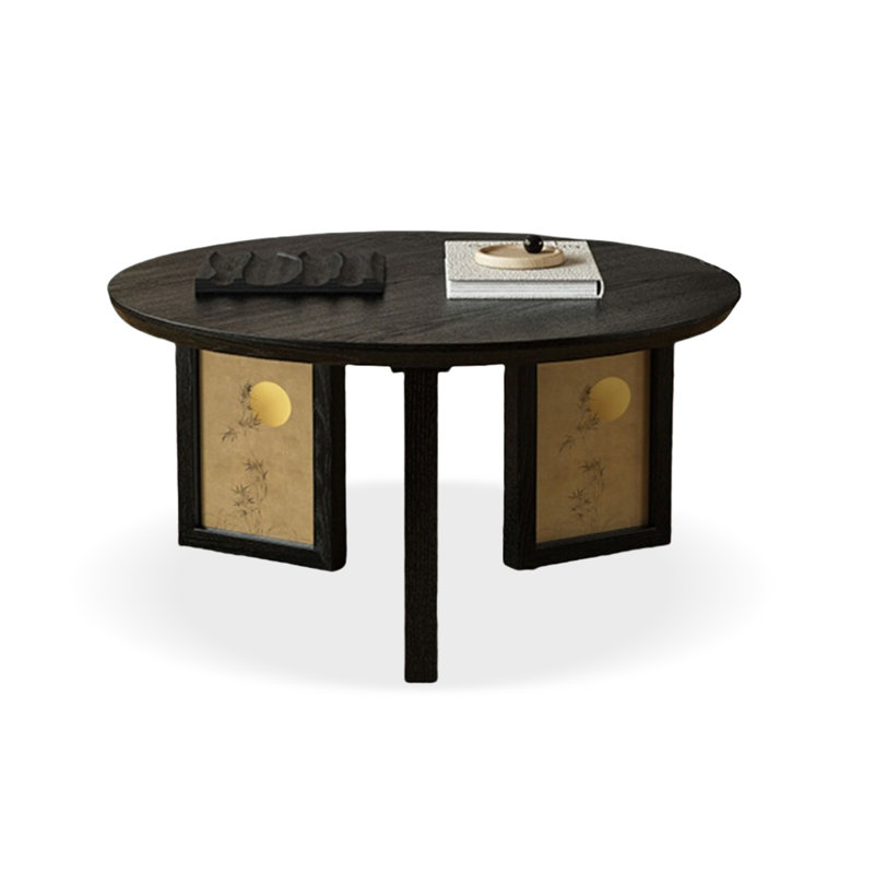 Table basse ronde en bois massif 31,5 po