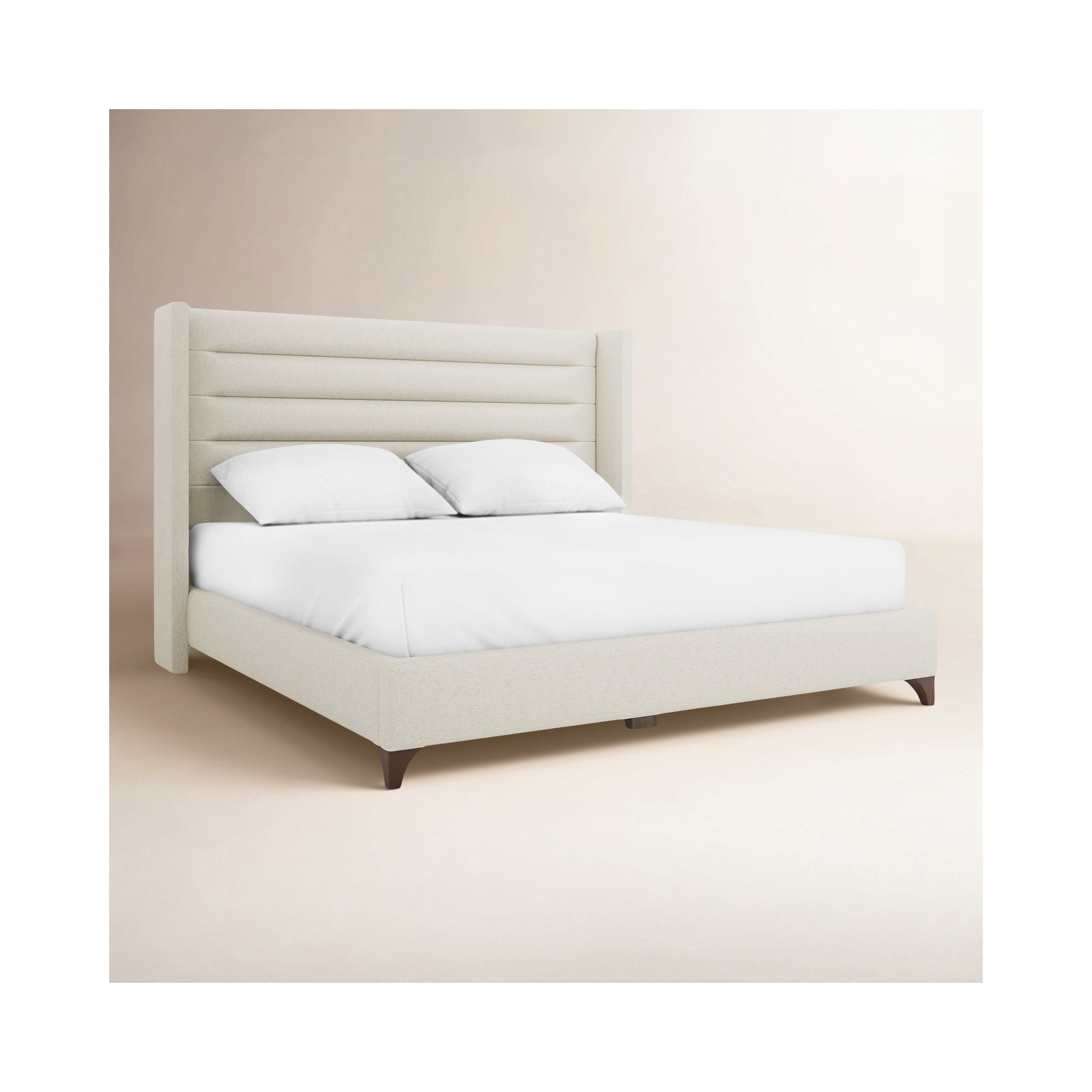 Miliyah Horizontal Channel Upholstered Bed, Off White Revolution®, King