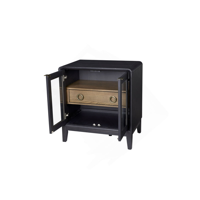 Table de chevet en verre