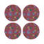 Succulents Floating Mauve Vegan Leather Round Coasters-934047830