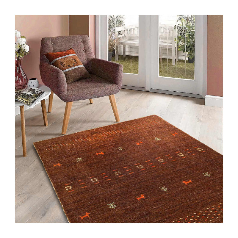 Fine Hand Knotted Persian Gabbeh Design 3' X 4'9''