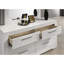 Magnifique table de chevet 1pc blanche à finition brillante avec poignée de bar et table de chevet