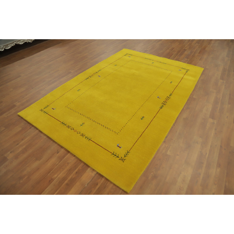 Yellow Tribal Gabbeh Style Oriental Area Rug