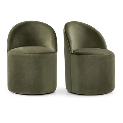 Petit fauteuil roulant pivotant en tonneau avec roulettes cachées (ensemble de 2)