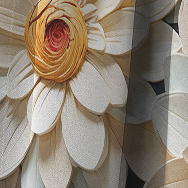 Bharmal - Rideau Zinnias - Rideau occultant à motif floral - 1 panneau, L 52 po x L 63 po