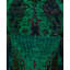 Overdyed Hand-Knotted Wool Modern-Contemporary Green Area Rug 9' 1" x 11' 9"