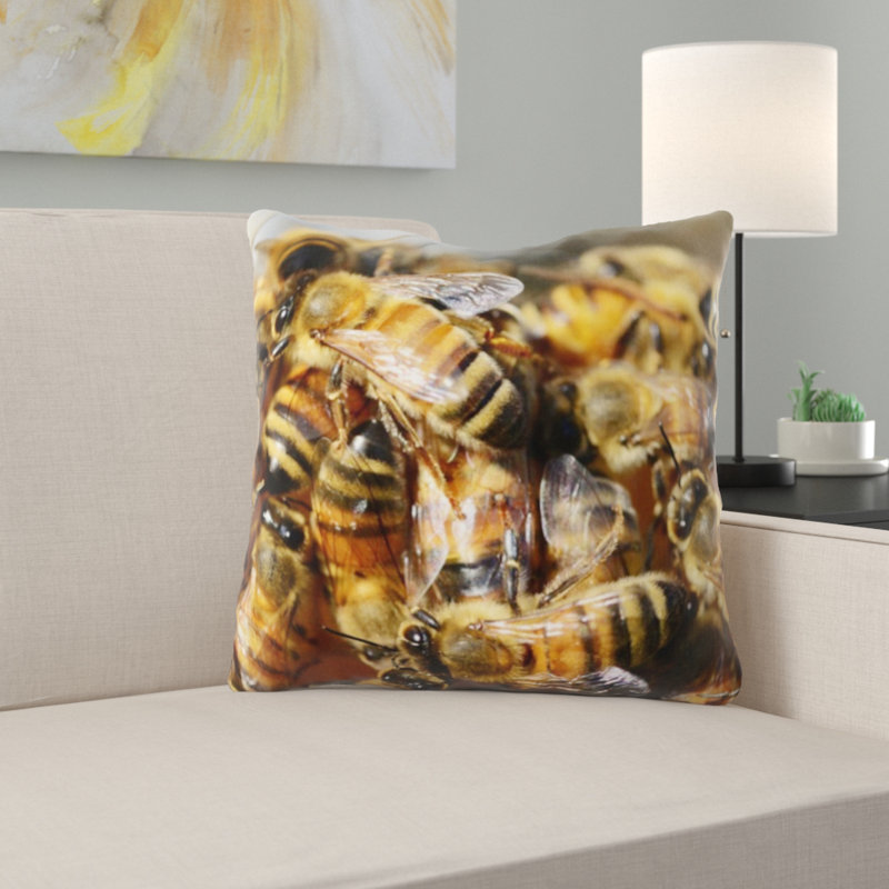 Coussin décoratif abeilles miel