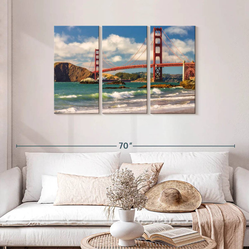 Plage de Sebbie Baker et Golden Gate, H 28 po x l 45 po