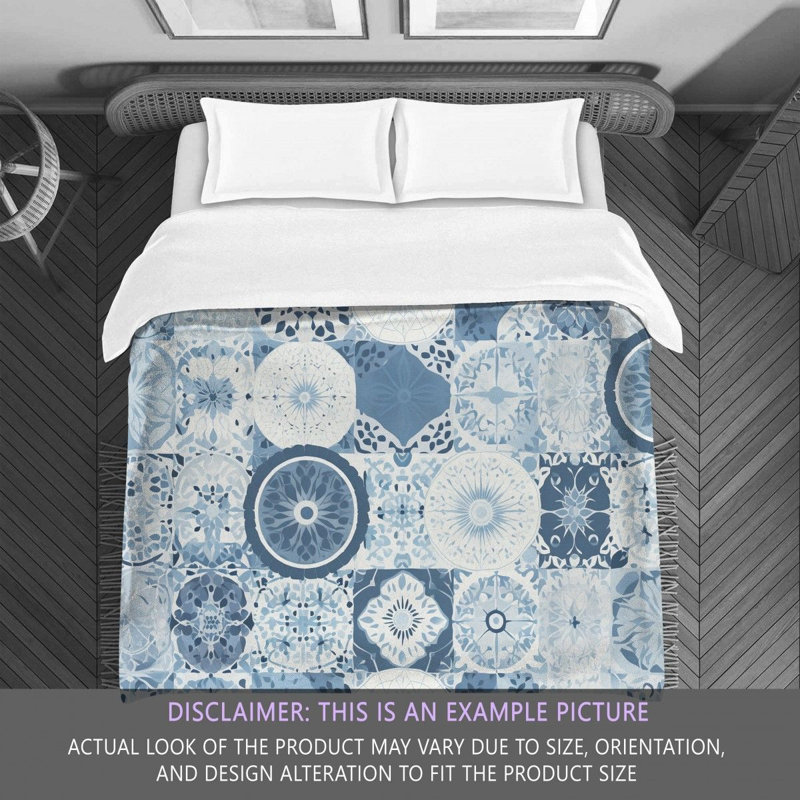 Funky Bedding, Blue Floral, Queen Comforter