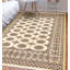 Tapis unique en laine noué à la main Peshawar Bokhara 4 pi 8 po x 6 pi 4 po
