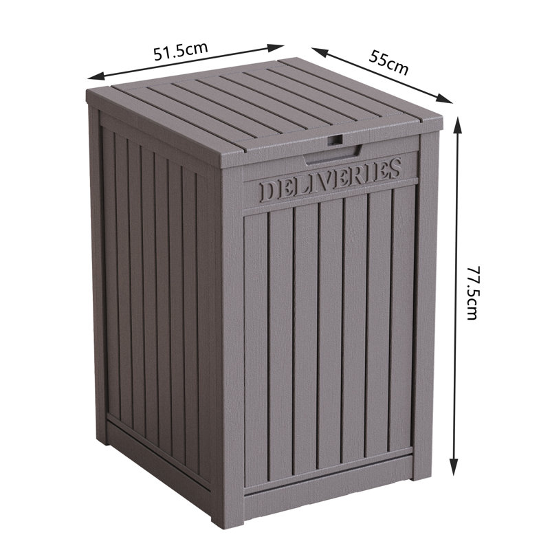 Taupe Lockable Resin Wicker 48 Gallon Deck Box
