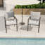 Chaises de patio en aluminium 2 pièces avec coussins gris clair Merrill