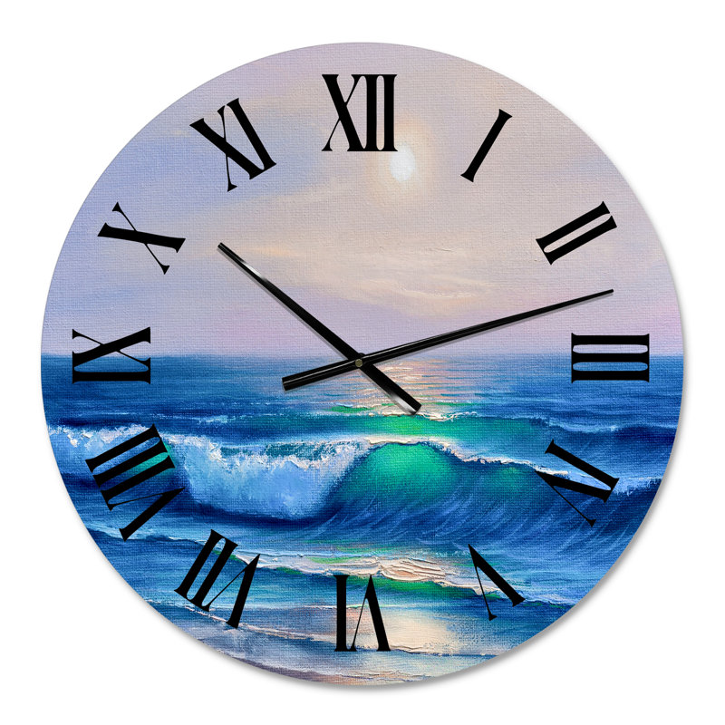 Horloge murale bord de mer V - Reflectioning Throug Braking Waves, Petit