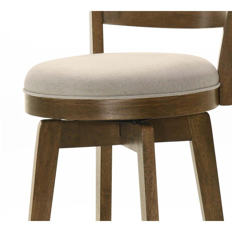Chaise pivotante à hauteur de comptoir en noyer de 20,5 po avec siège rembourré