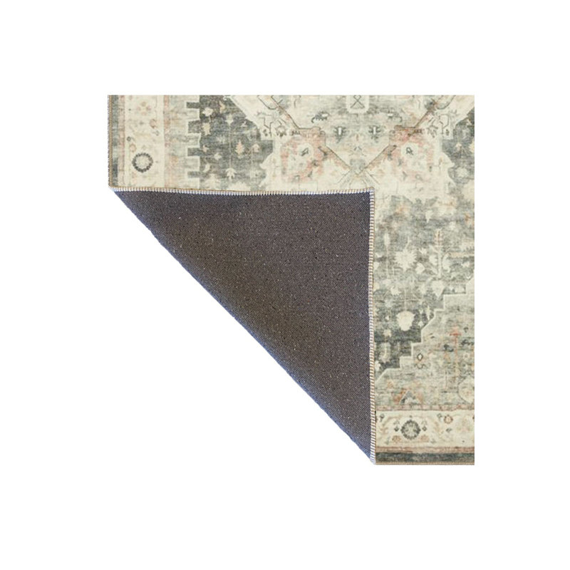Tapis tissé à motif triangulaire traditionnel lavable, Sous-tapis rectangulaire de 3 pi 3 po x 4 pi 11 po