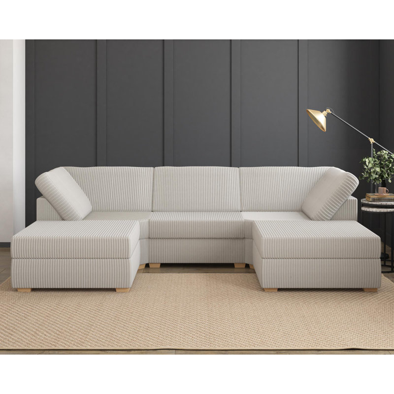 Nestle U Shape, Fixed Back, Stone Polyester