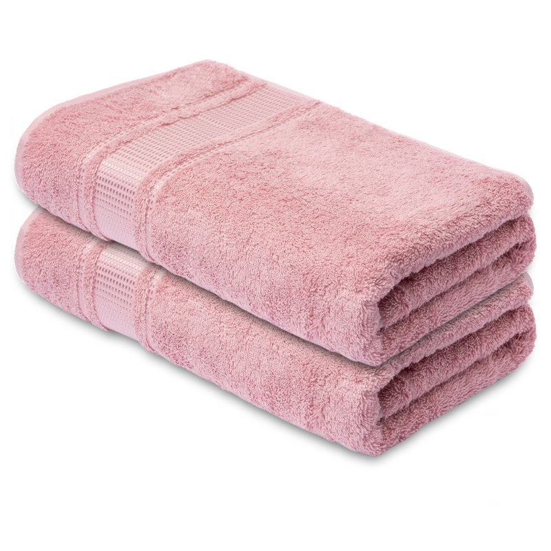 Ensemble de serviettes en coton turc 4 pièces Cochrane, Rose