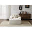 Chaise longue blanche avec revêtement en velours côtelé, 3 coussins décoratifs, accoudoirs larges, support ergonomique, mousse à mémoire de forme, fauteuil moderne surdimensionné sans assemblage pour se détendre à la maison, rembourrage en mousse, forme, espace de vie-963770801