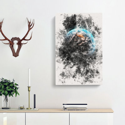 Stars Surrounding Planet Earth - Wrapped Canvas Painting Print