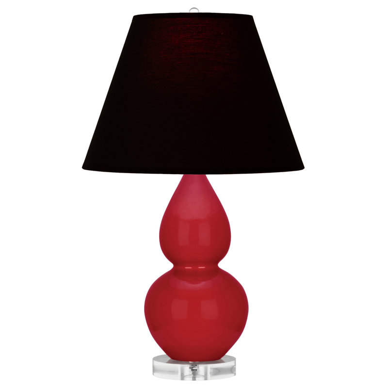 Petite lampe d'appoint à double gourde, Noir / Rouge, Rouge rubis