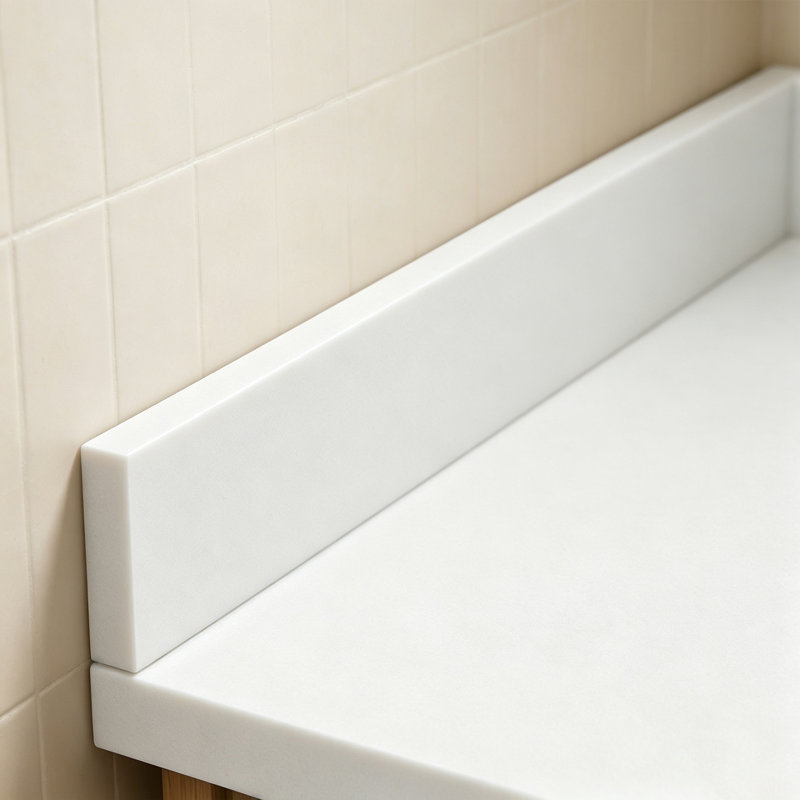 21 inch Quartz White Vanity Side Splash, 21 in. Side Splash