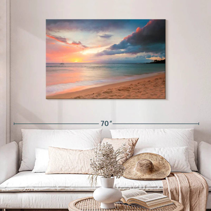 Gillard, superbe coucher de soleil de Kaanapali, H 30 po x l 45 po