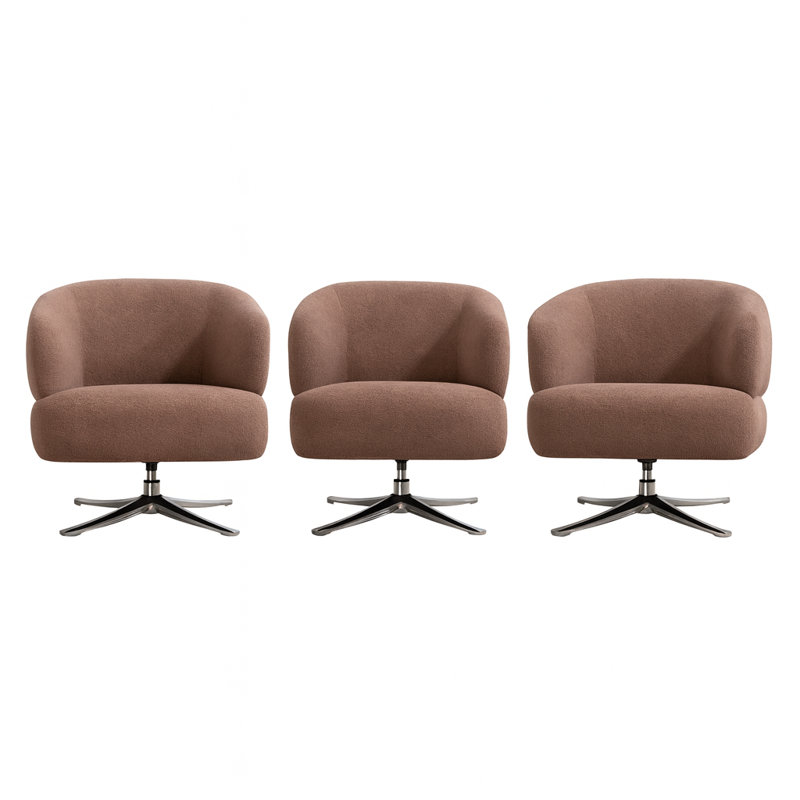 Chaise de conférence rembourrée moderne avec pivot pour bureau à domicile (ensemble de 3)